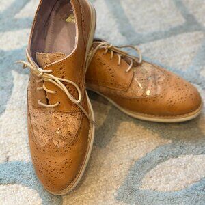 Johnston & Murphy Women's 8.5 Cork & Brown Leather Oxford Shoes light wear